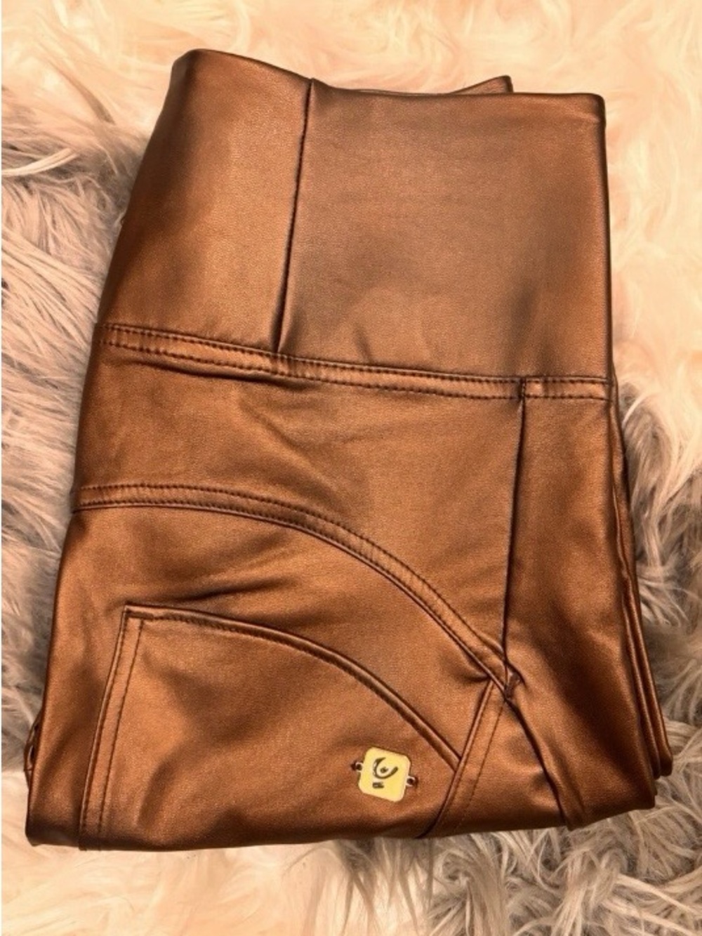 Freddy XS Metallic Bronze Faux Leather Leggings